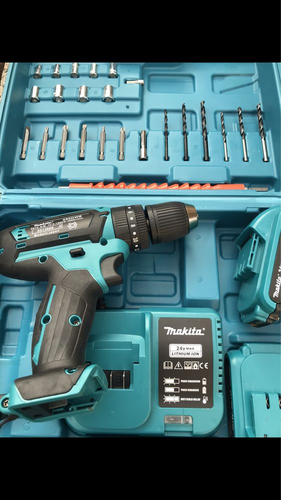 Нов Промо Винтоверт Макита Makita 24V 5Ah Ударен Цената е за комплект