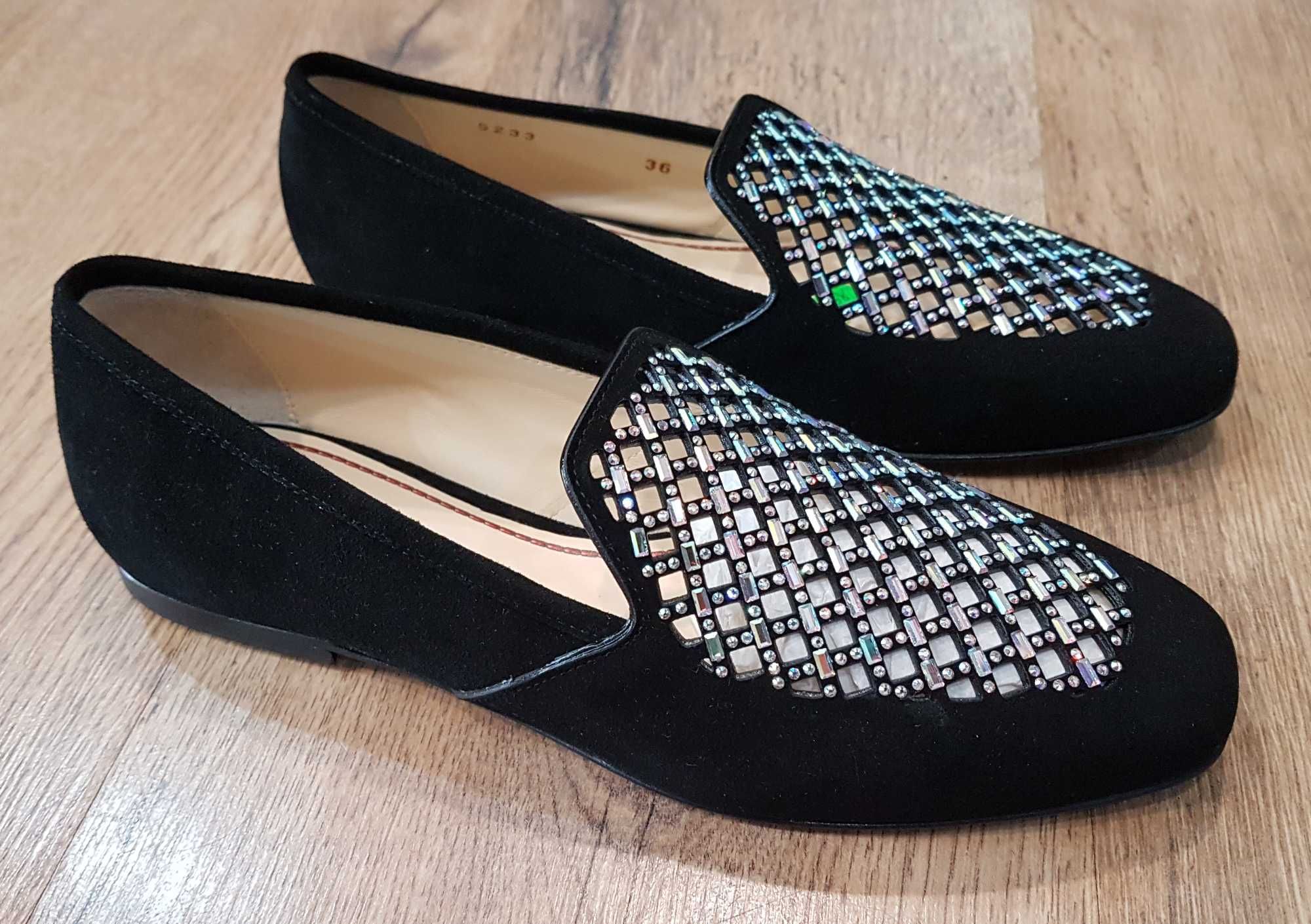 Pantofi-loafer lux FABI noi piele decorata swarovski superbi 35,5/36