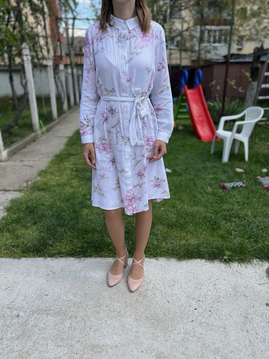 Rochie alba cu flori S/M