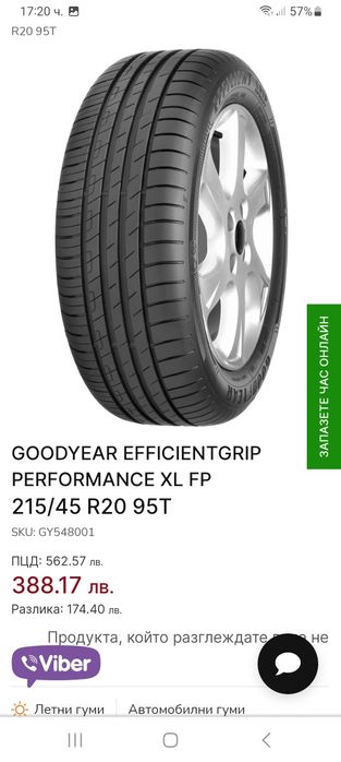 215/45R20 95T 4бр.GOODYEAR Electric drive technology