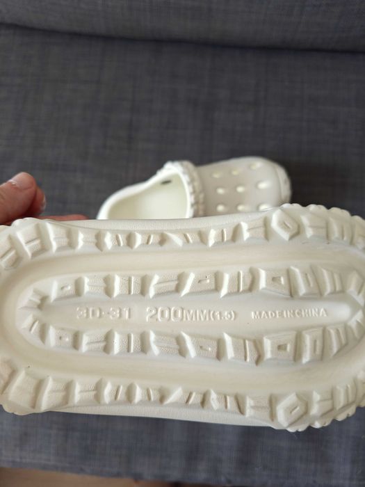 Papuci copii albi tip Crocs marimea 30-31