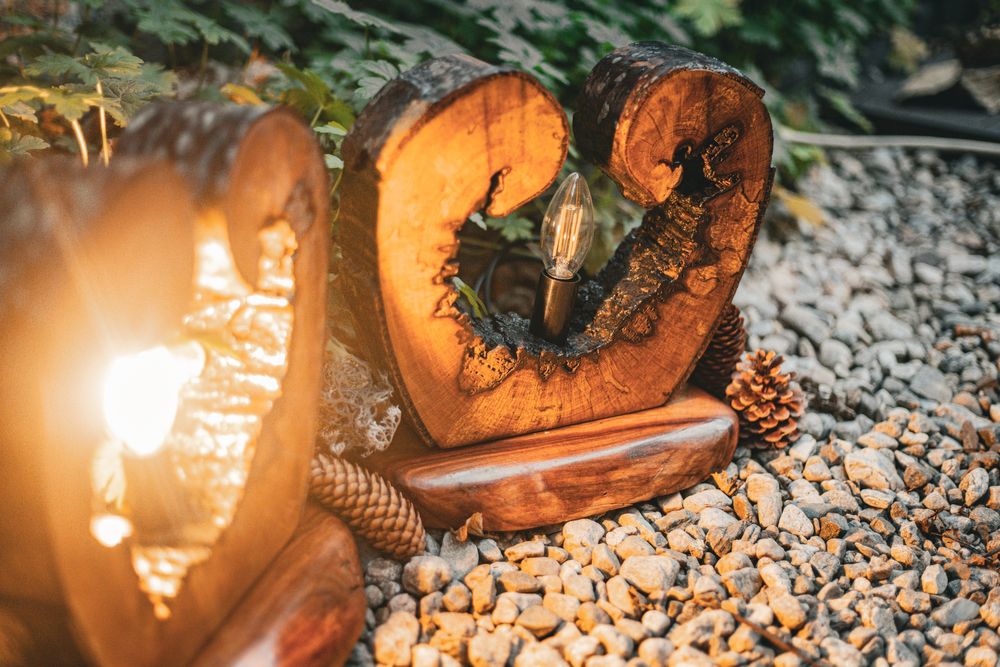 Нощни лампи естествена дървесина