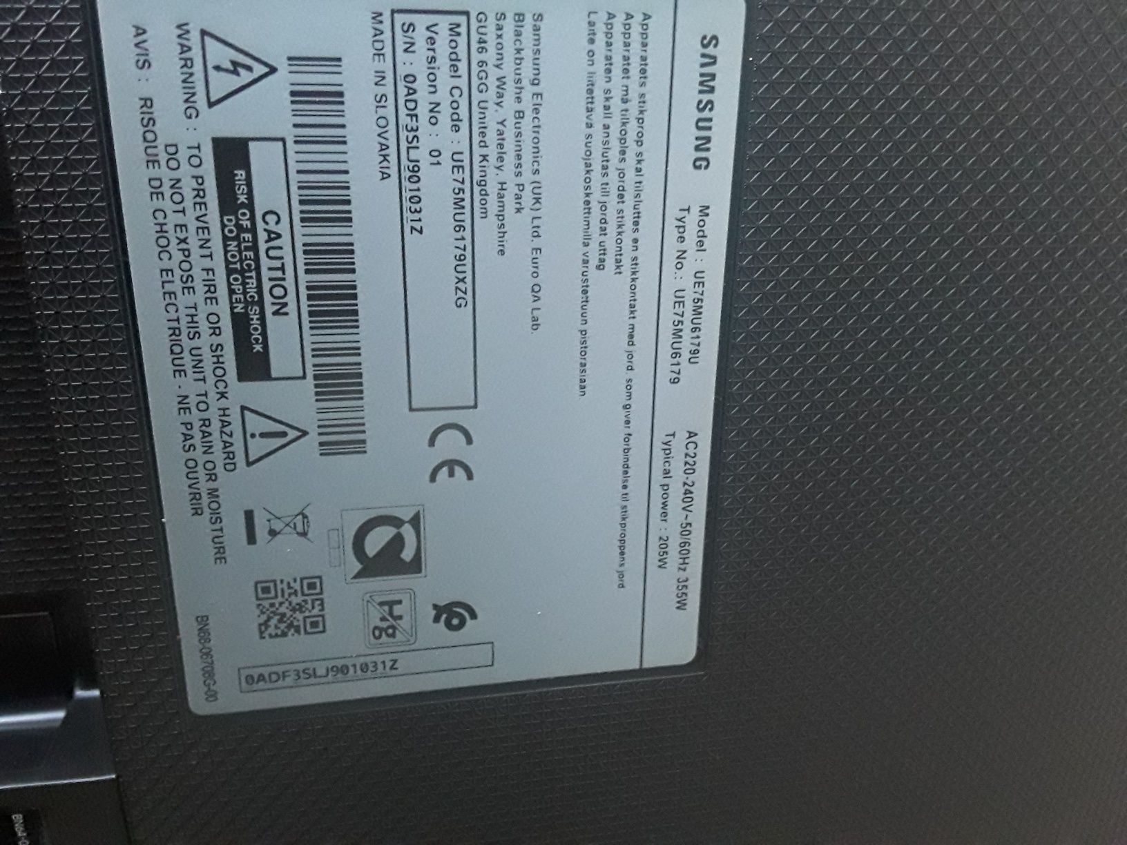 Vînd led smart Samsung-UE75MU6179- ecran defect-module și leduri OK