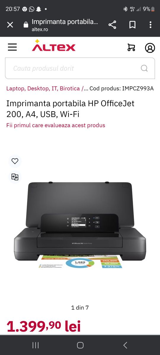 Imprimanta Hp OfficeJet200 mobile printer