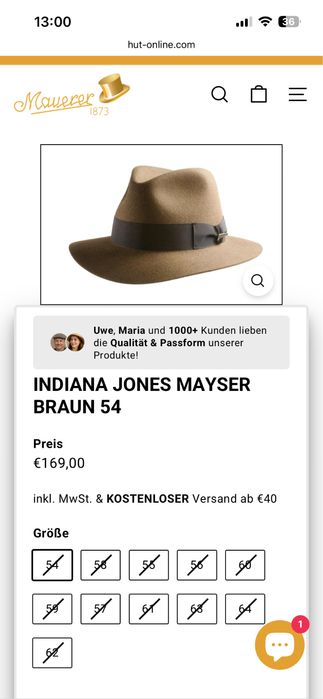 Palarie Indiana Jones by Mayser