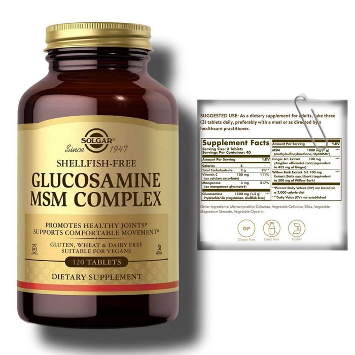 Глюкозамин/ МСМ комплекс 120 табл Solgar Glucosamine MSM из Америки