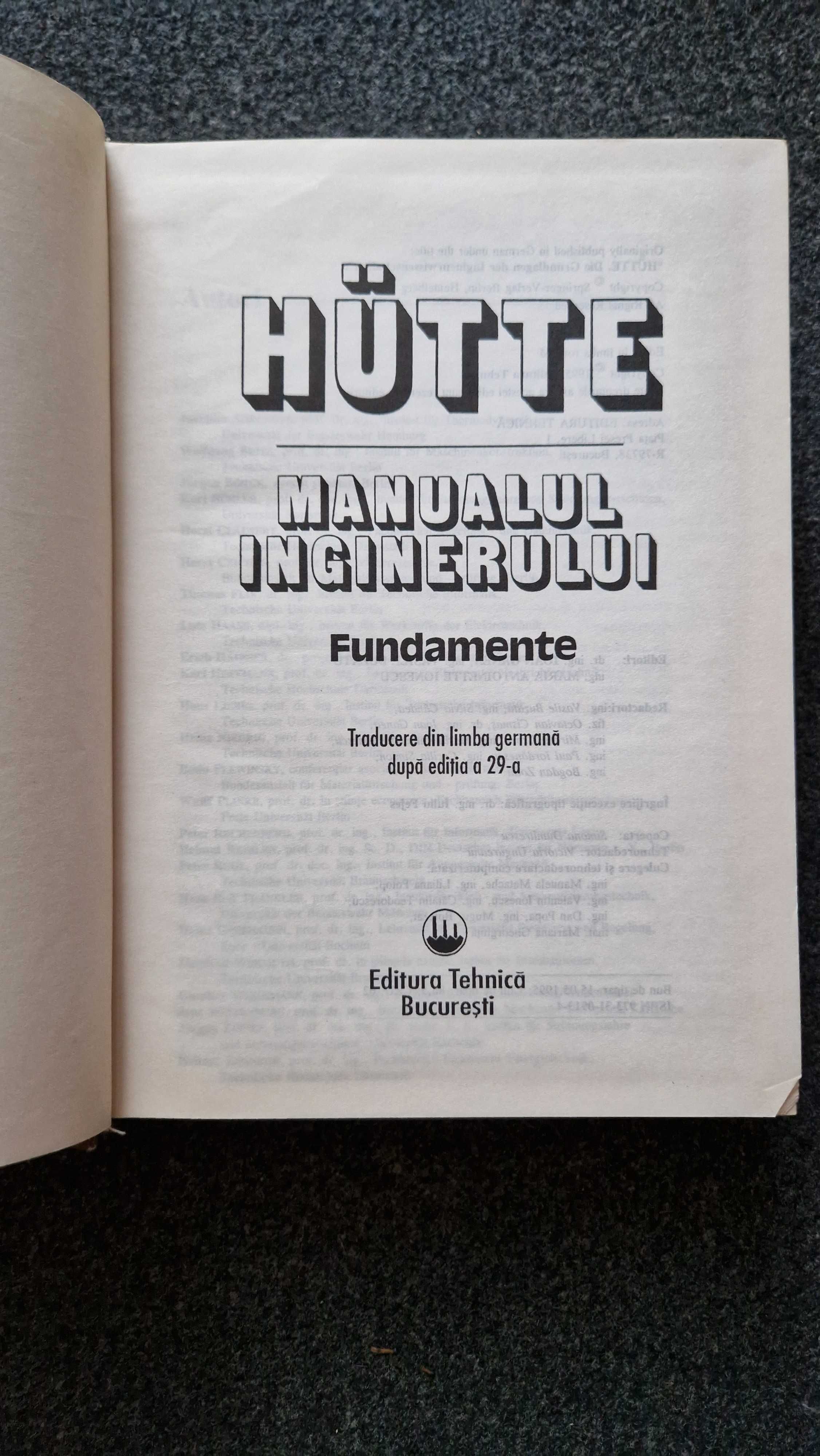 HUTTE Manualul Inginerului - FUNDAMENTE