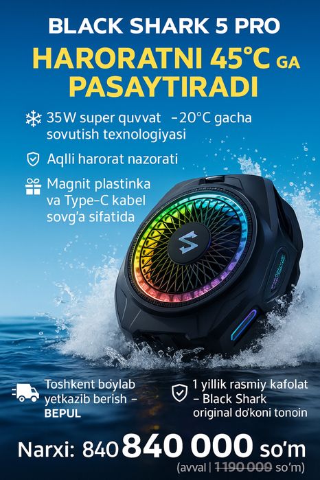 Black Shark 5 Pro Magnetic kuller - ORIGINAL