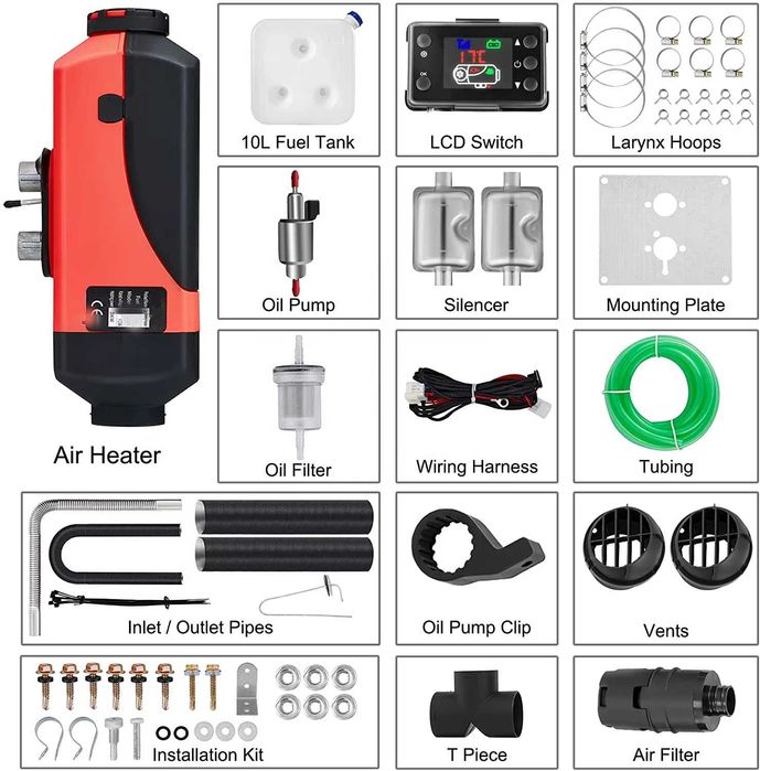 НОВА Суха дизелова печка 5 kW 12V/24V универсална система за отопление