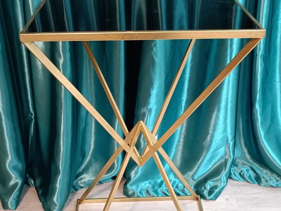 Măsuță bar metal și sticla 105x65 cm