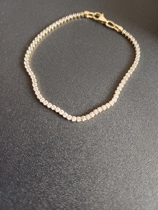 Bratara model tenis de aur galben de 14 k