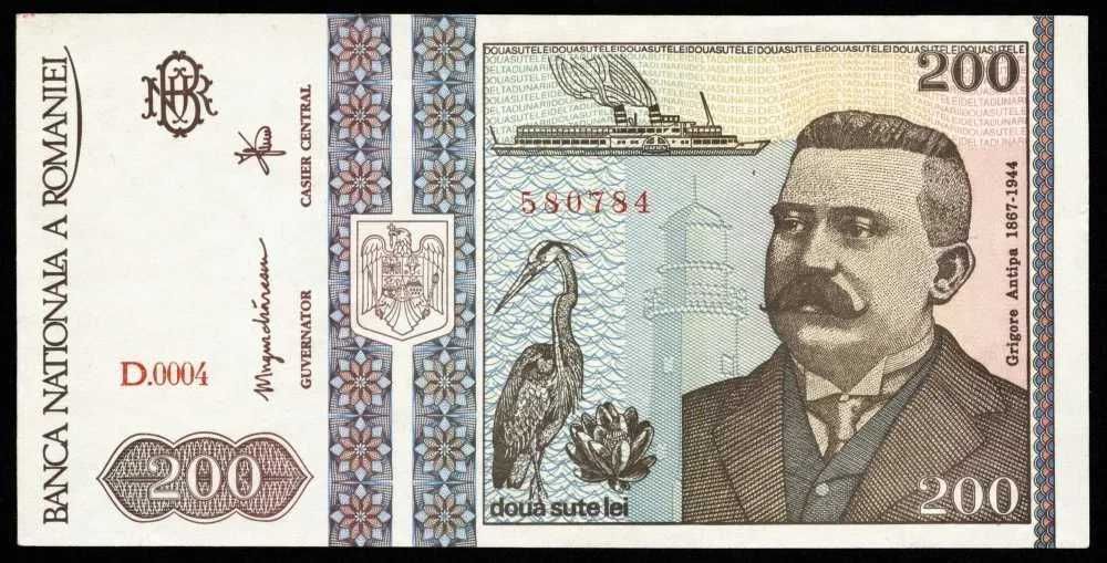 Bancnota 200 lei an 1992 stare necirculata