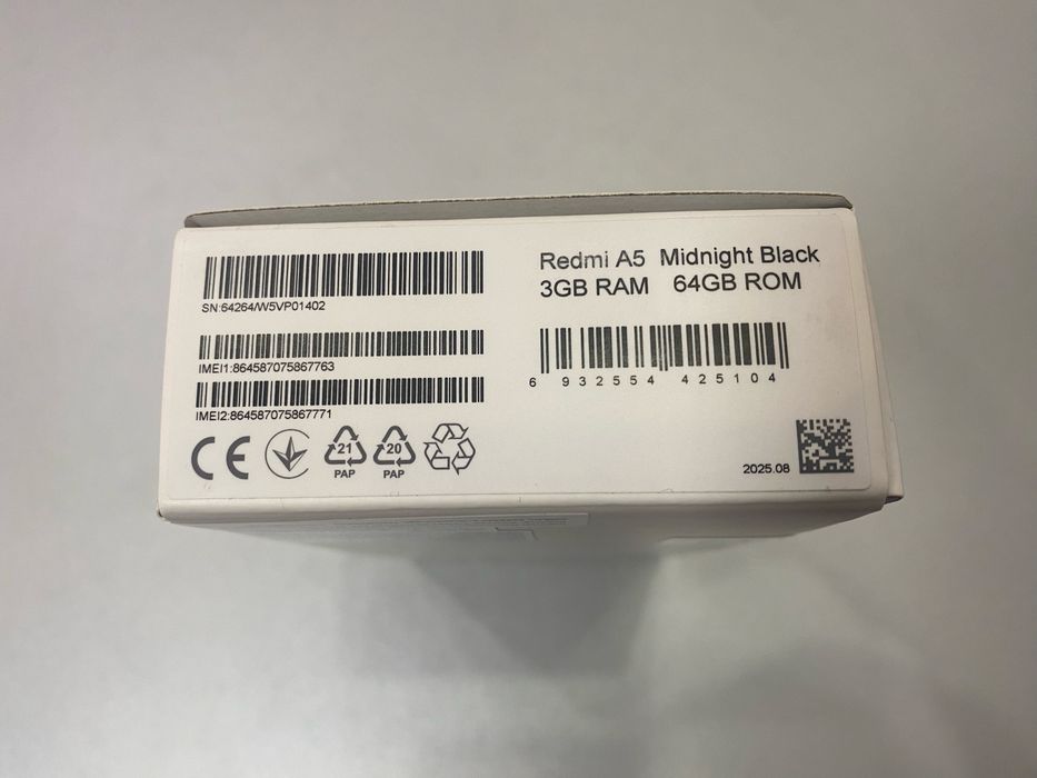 Xiaomi Redmi A5, 64 gb, 3 gb ram, Midnight Black, nou la cutie