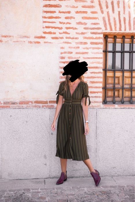 Rochie verde oliv Pull&Bear, mărimea XS