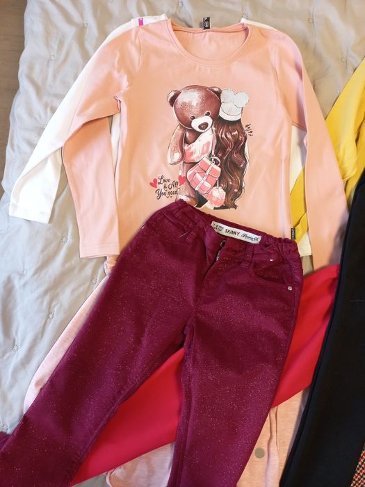 Клин , тениска , блуза ,дънки, яке, 6-7