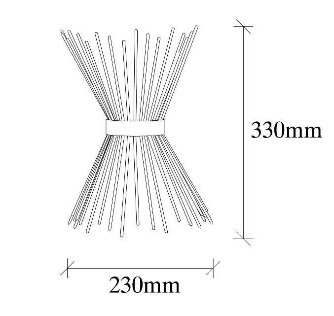 Aplica Kirpi - 3092, Auriu, 23 x 16 x 33 cm