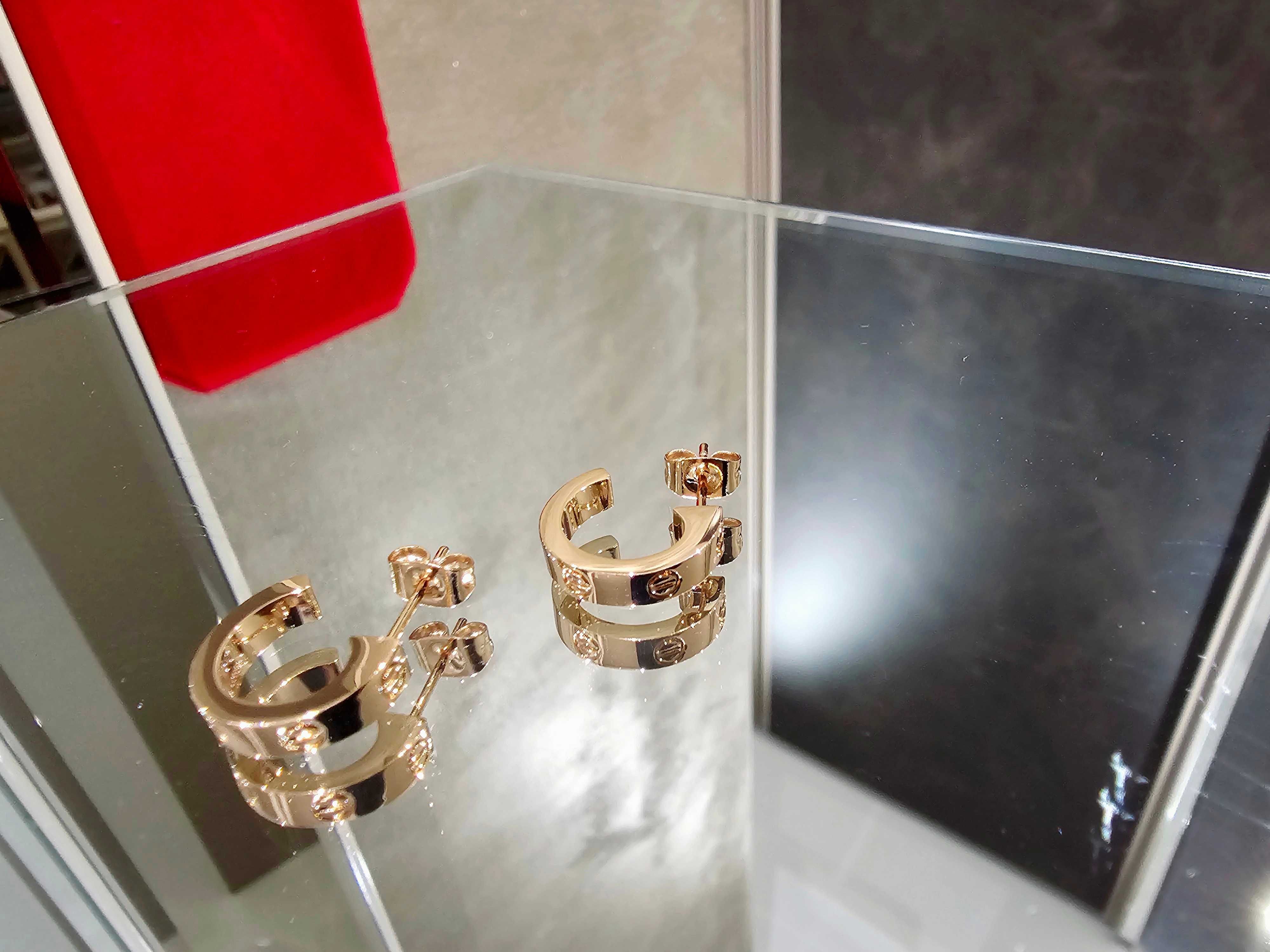 CARTIER Love Rose Gold Hoop Дамски Обеци