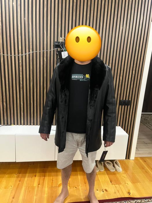 Зимняя куртка кожанная натуральная с мехом