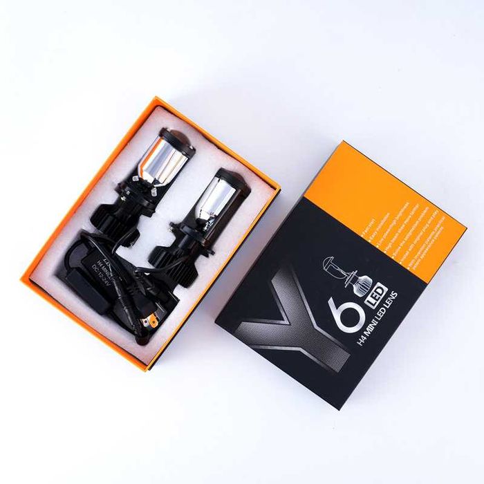 LED H4 Диодни Крушки 80W, 8000LM 2 бр. Ярка Светлина, Вентилатор 6500K