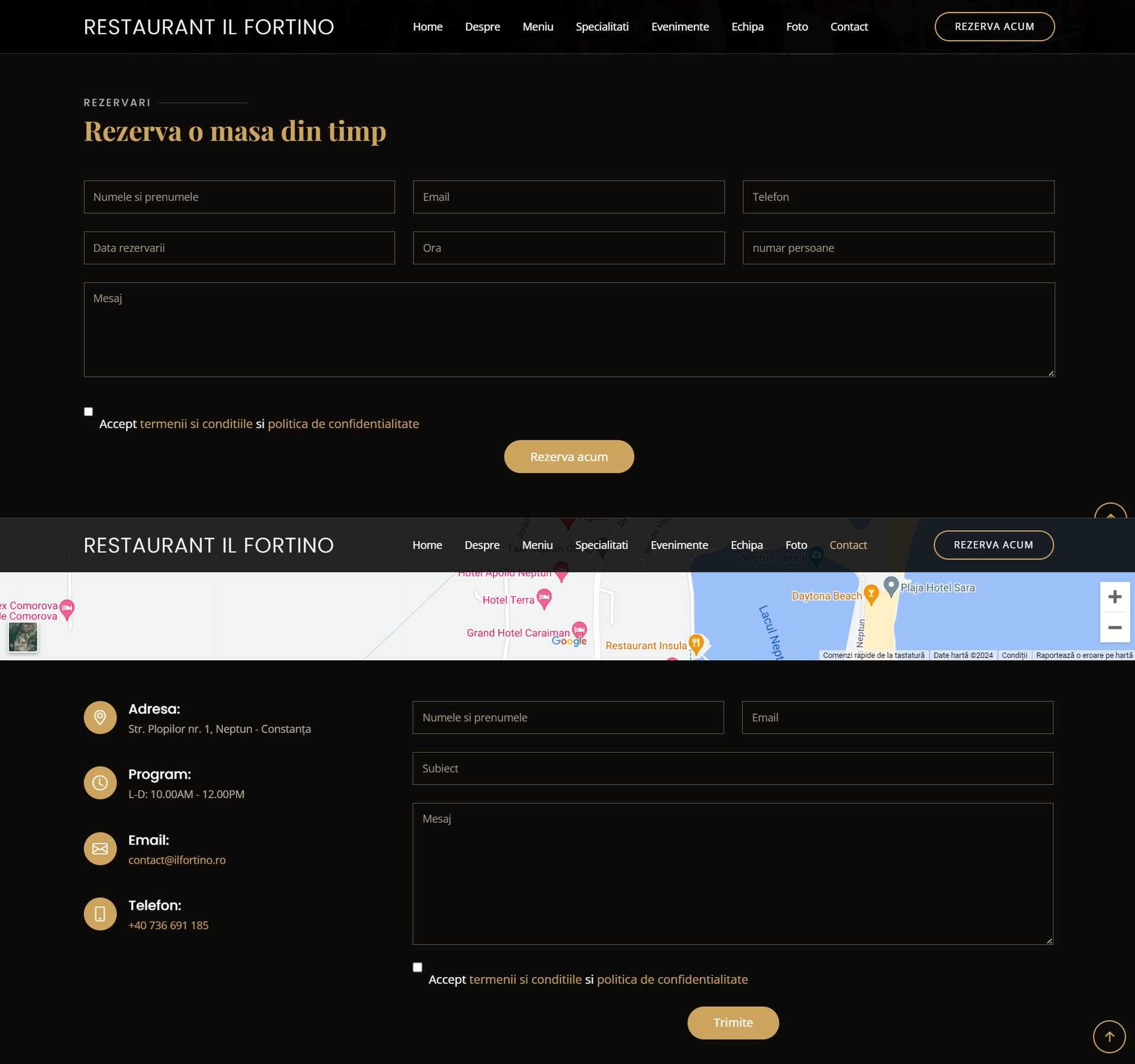 Web site restaurant (include meniu cu cod QR scanabil)