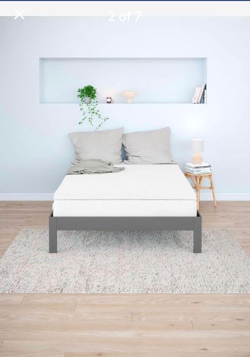 Ново метално легло с ортопедичен матрак, протектор и подматрачна рамка