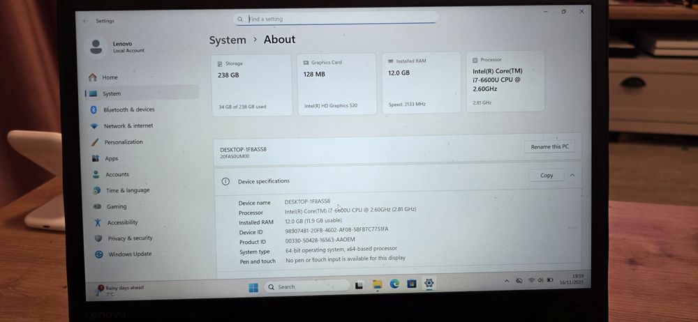 Laptop business lenovo t460s Intel i7 windows 11  dock