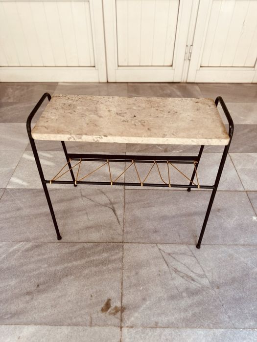 Ретро масичка с мраморен плот, винтидж дизайн от 50-те