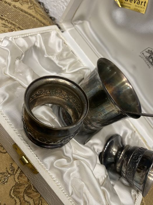 Посребрен троен кухненски сет с посребряване