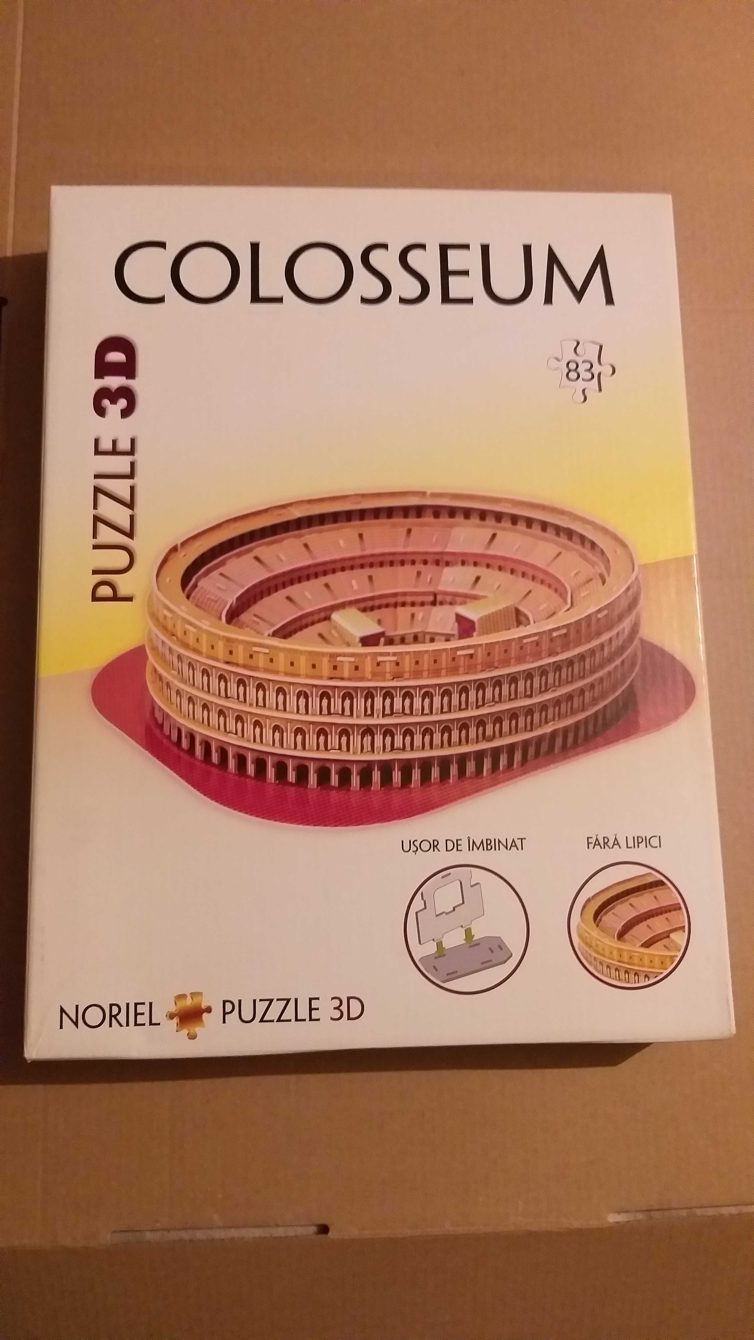 Set 3 puzzle 3D Noriel Castelul Bran, Castelul Peles si Colosseum