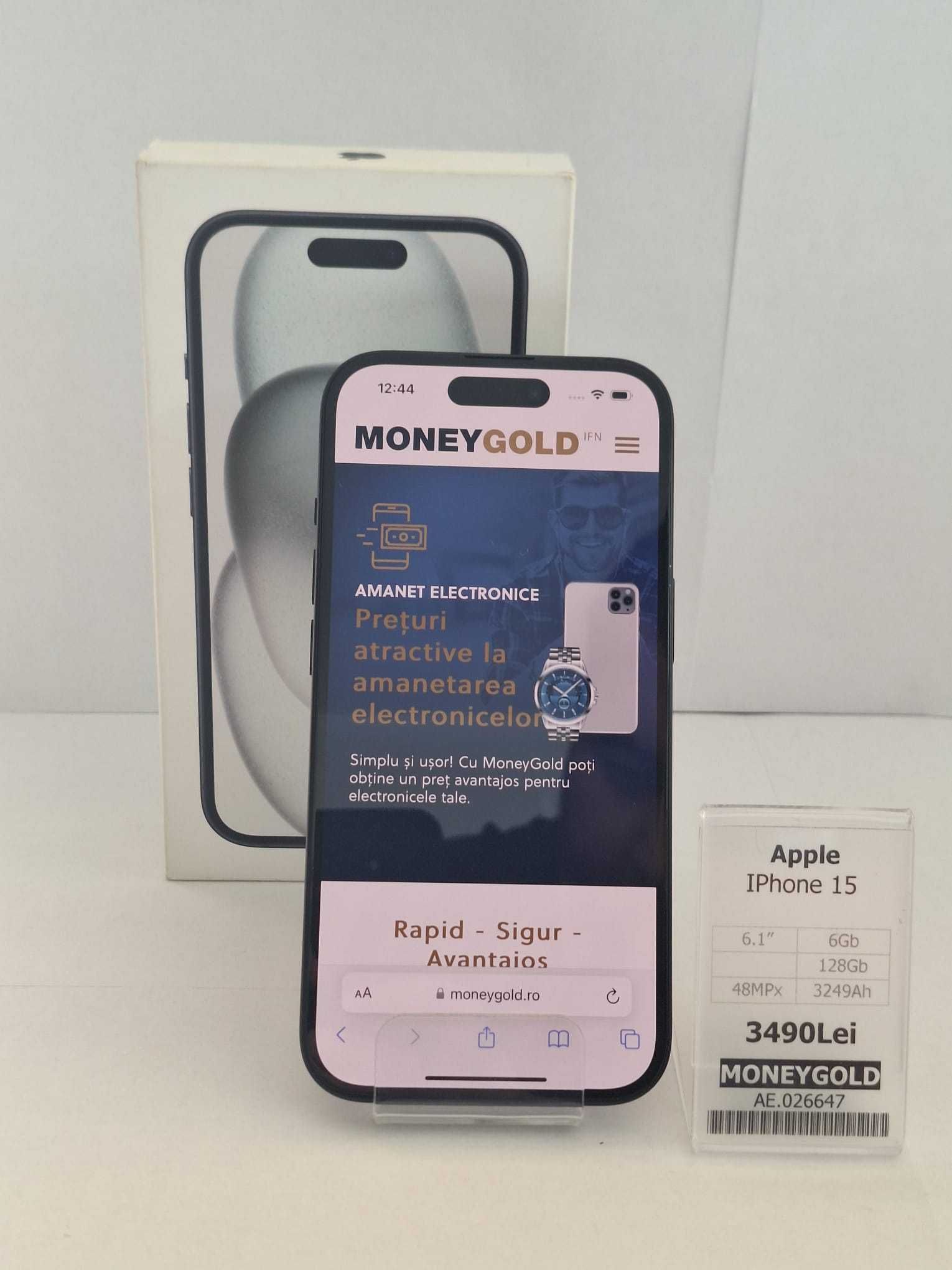 Telefon Apple iPhone 15 MoneyGold AE.026647