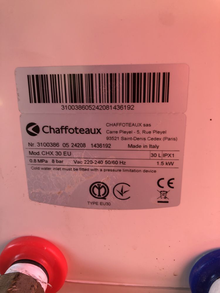 Boiler electric 30l chaffoteaux