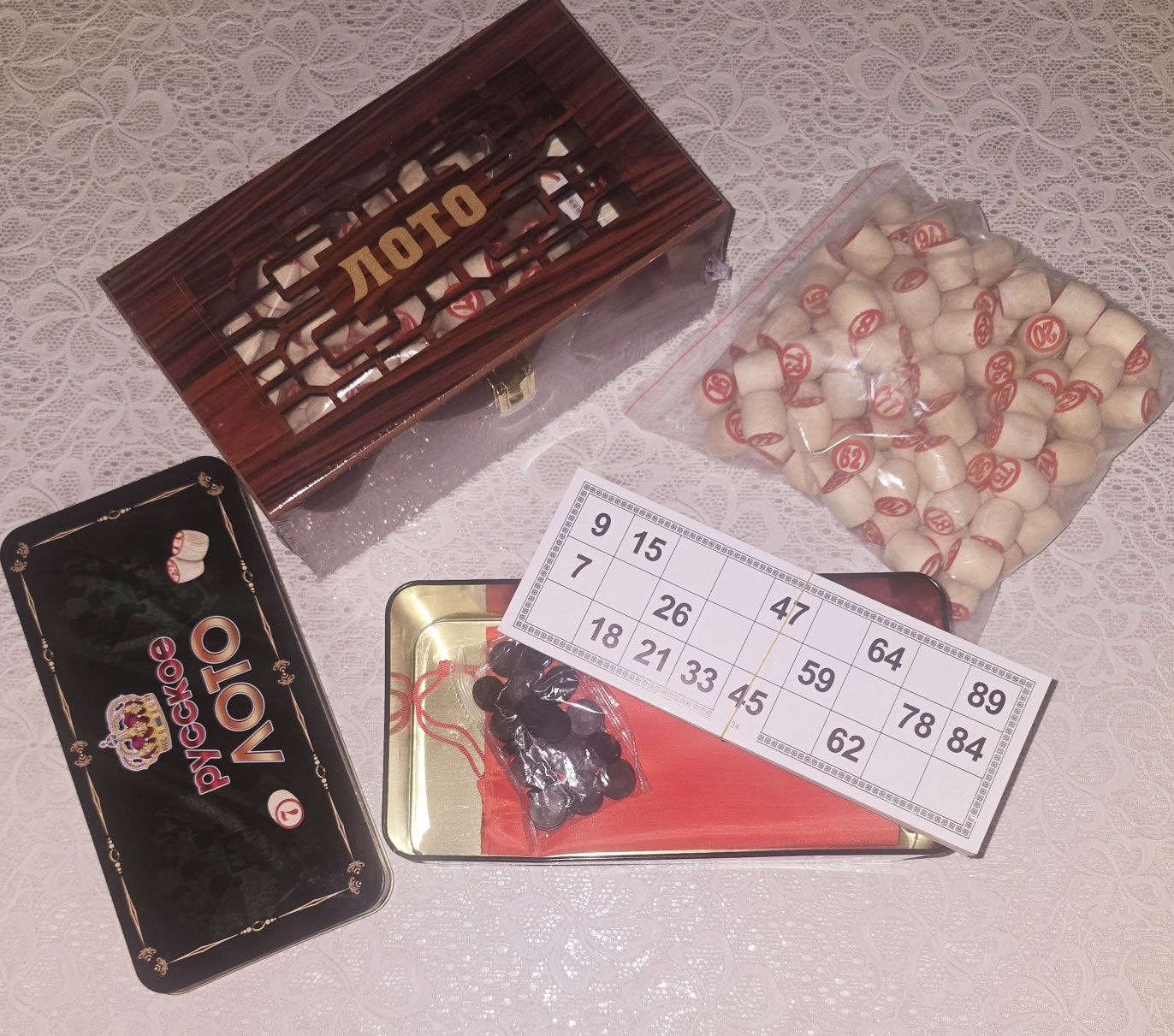 Настольная игра Лото в деревянной шкатулке. Новая. Доставка 24/7
