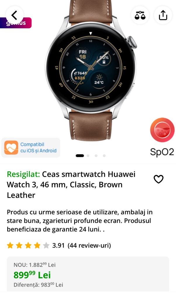 Smartwatch Huawei GT3 LTE 46 mm
