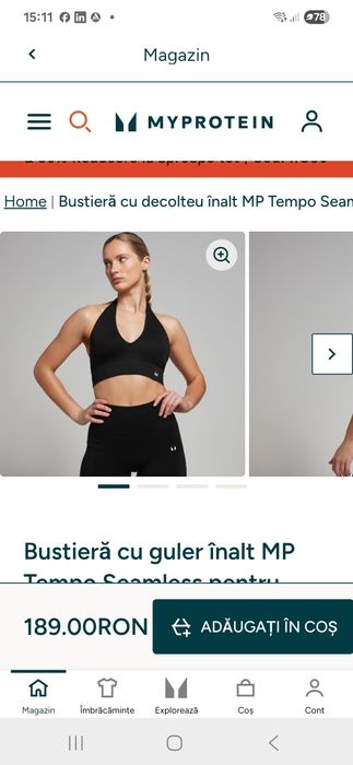 Bustiere Myprotein, noi cu eticheta