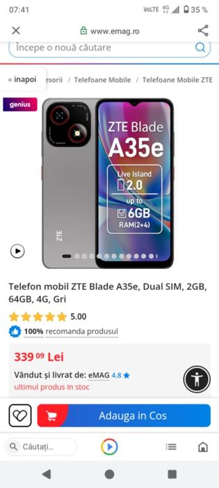 Smartphone ZTE blade a35e