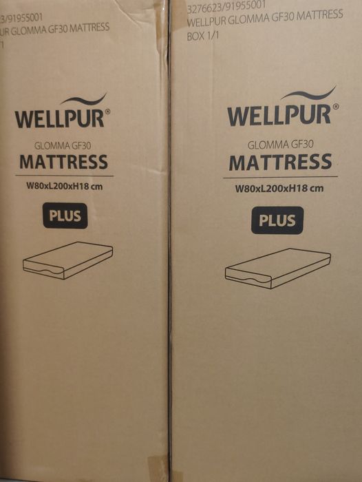Продавам 2 НОВИ матрака 80х200 wellpur glomma.Цената е за 2та матрака.