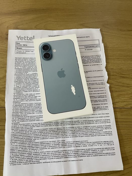 Бартер нов iPhone 16 128gb teal Йетел
