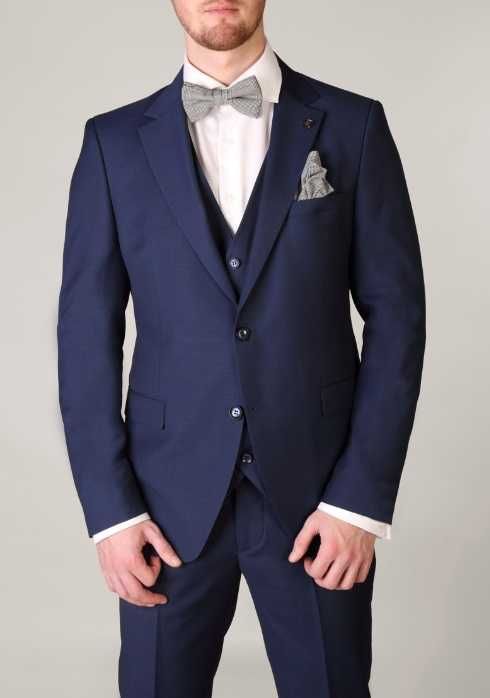 Costum slim 46 S DIGEL material premium respirabil albastru