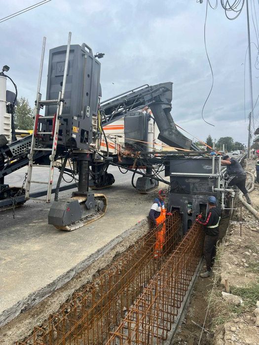 Santuri si rigole betonate  rigole de acostament realizate mecanizat