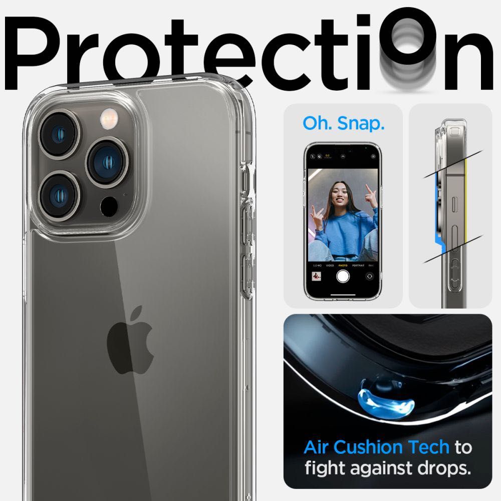 Калъф за iPhone 14 Pro/Pro Max, SPIGEN Ultra Hybrid прозрачен