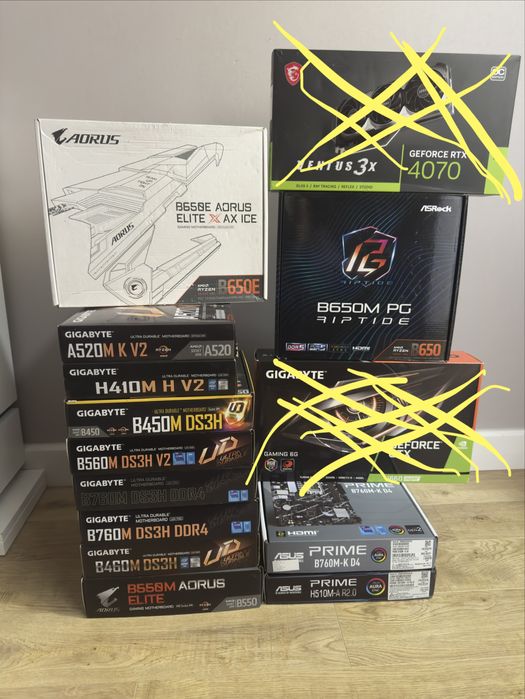 Коробки от материнских плат, видеокарт разные