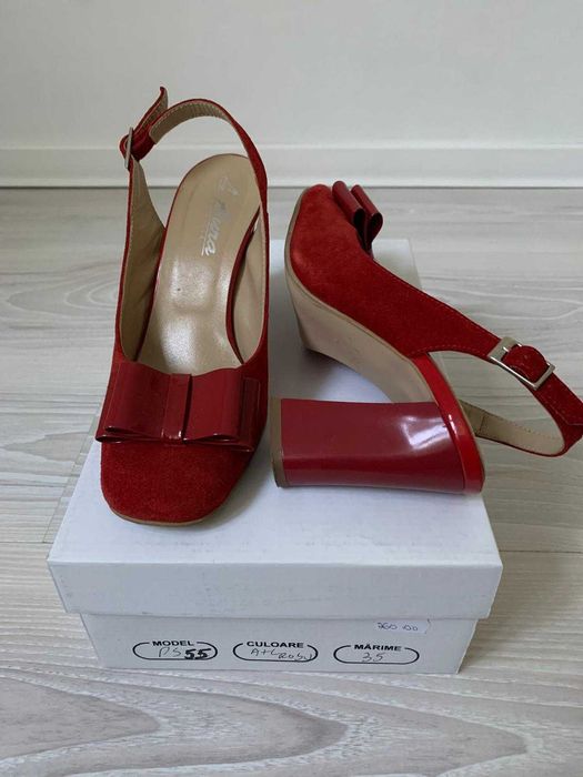 Vand pantofi eleganti, dama, rosii, marimea 35