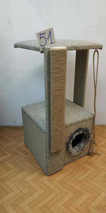 НОВИ Котешки катерушки с къщичка – 80 см ОБЛЕН