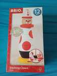Brio Stacking Clown дървена играчка за подреждане, от 12+ месеца