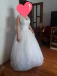 Rochie mireasa +crinolina cu 3 cercuri marimea s-m