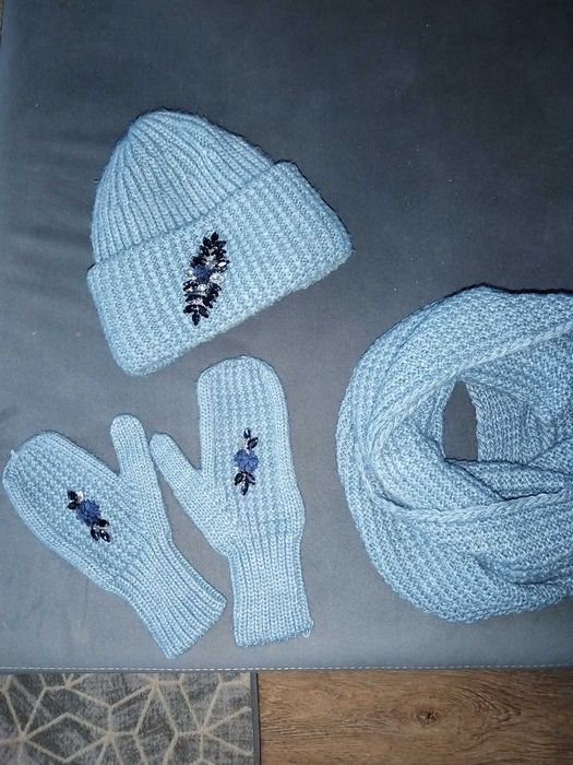 Шапка снуд варежки