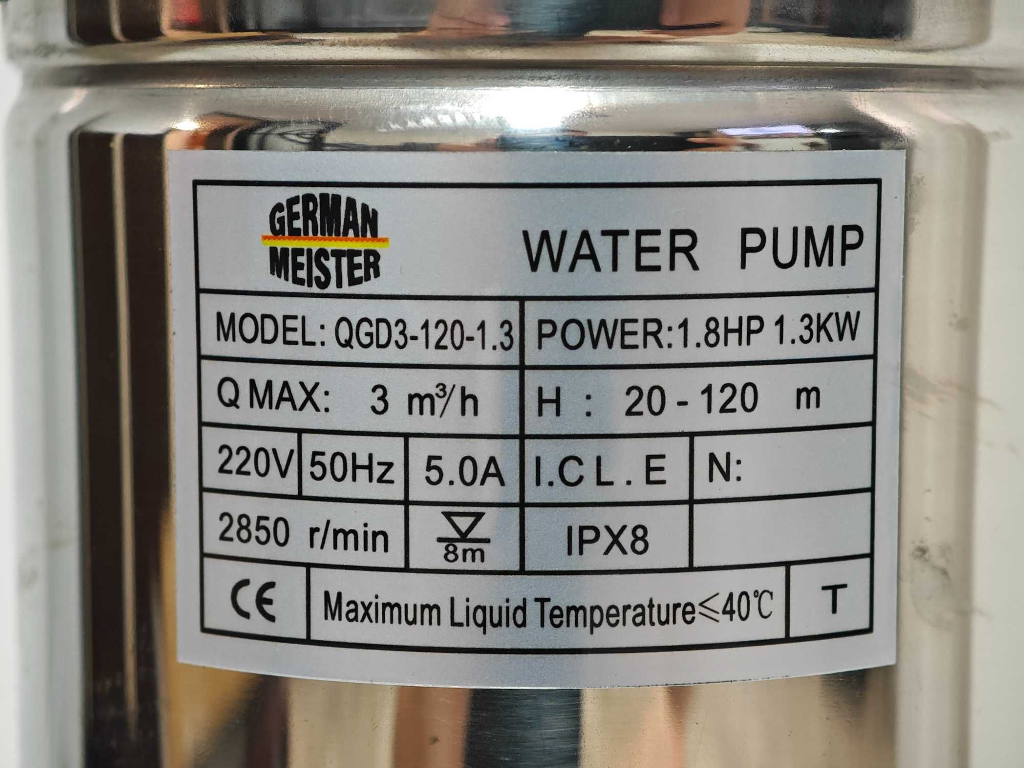 Pompa submersibila, German Meister, QGD3-120-1.3 , 30 L/min , 1300W