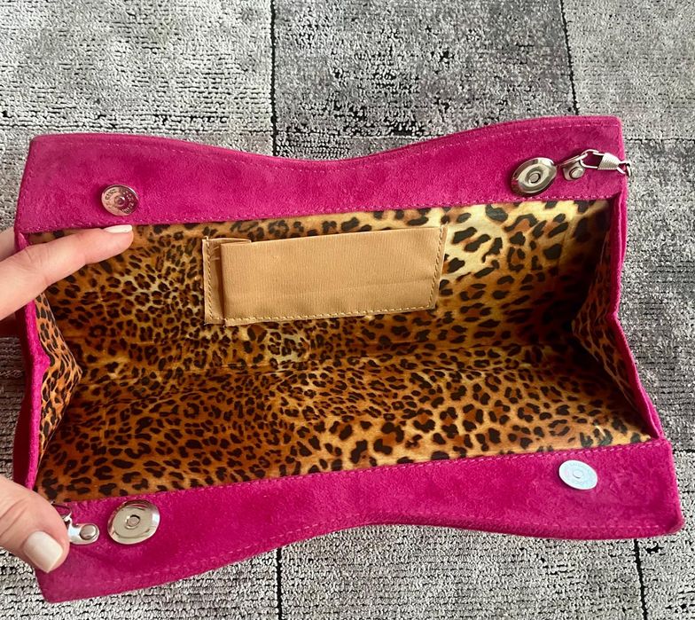 Geanta plic de piele intoarsa