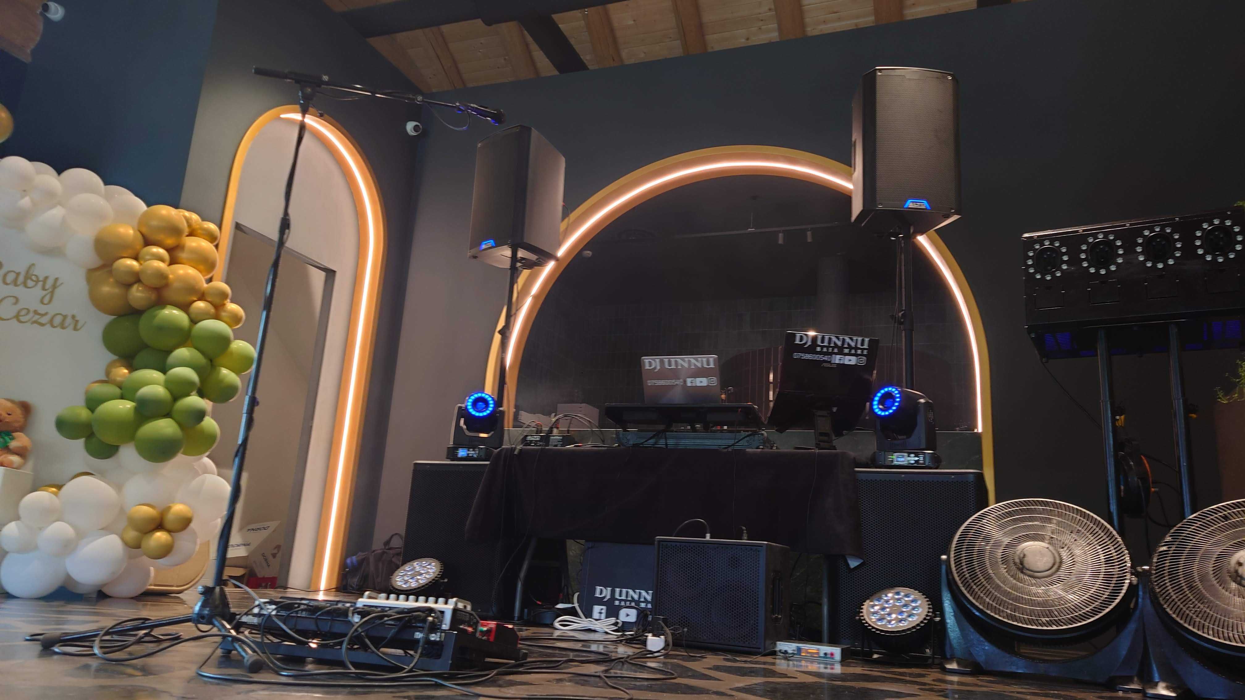 Dj, sonorizare, Schela lumini, gheata carbonica si artificii vulcan
