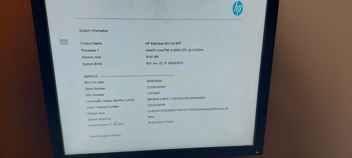 Компютър HP EliteDesk 800 G2 Tower i5-6500 8GB 500HDD
